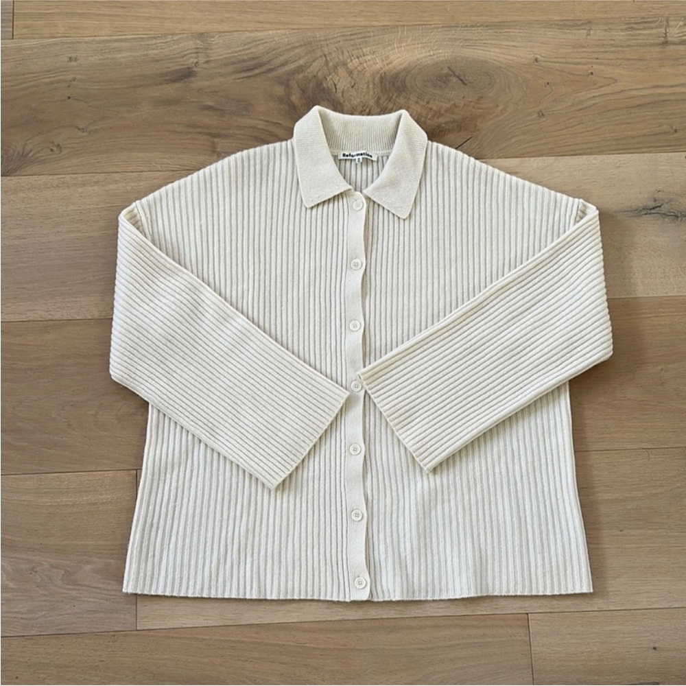 Reformation Fantino Cashmere Collared Cardigan